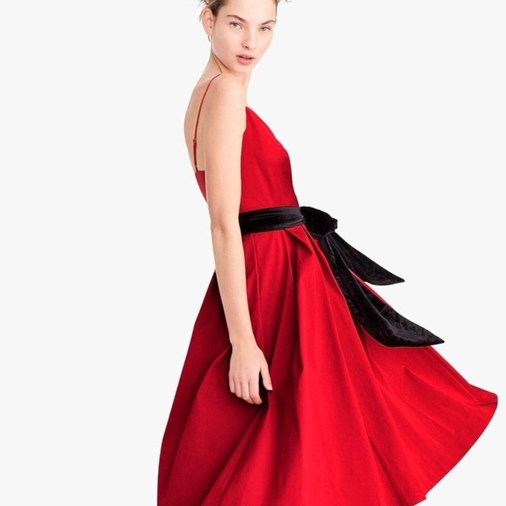 J.Crew Holiday Red Dress With Full Skirt Size 14
